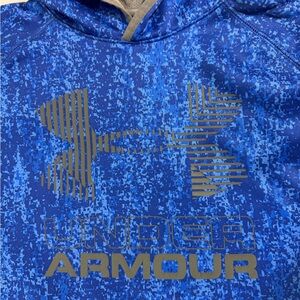 Under Armour Digital Camo Blue Hoodie Cold Gear Boys Youth XL